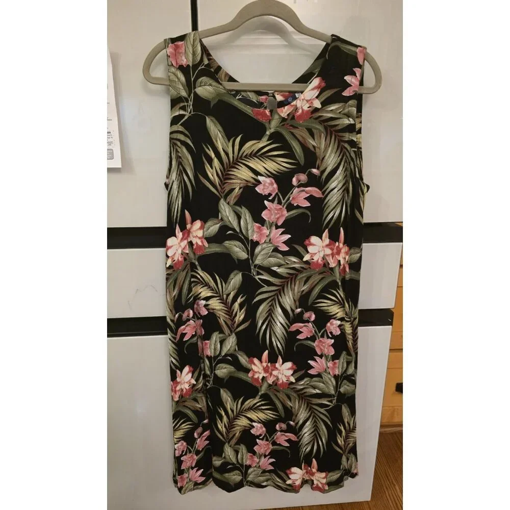 Hibiscus Collection Hawaii Dress One Size Lightweight 100% Rayon Tropical Floral